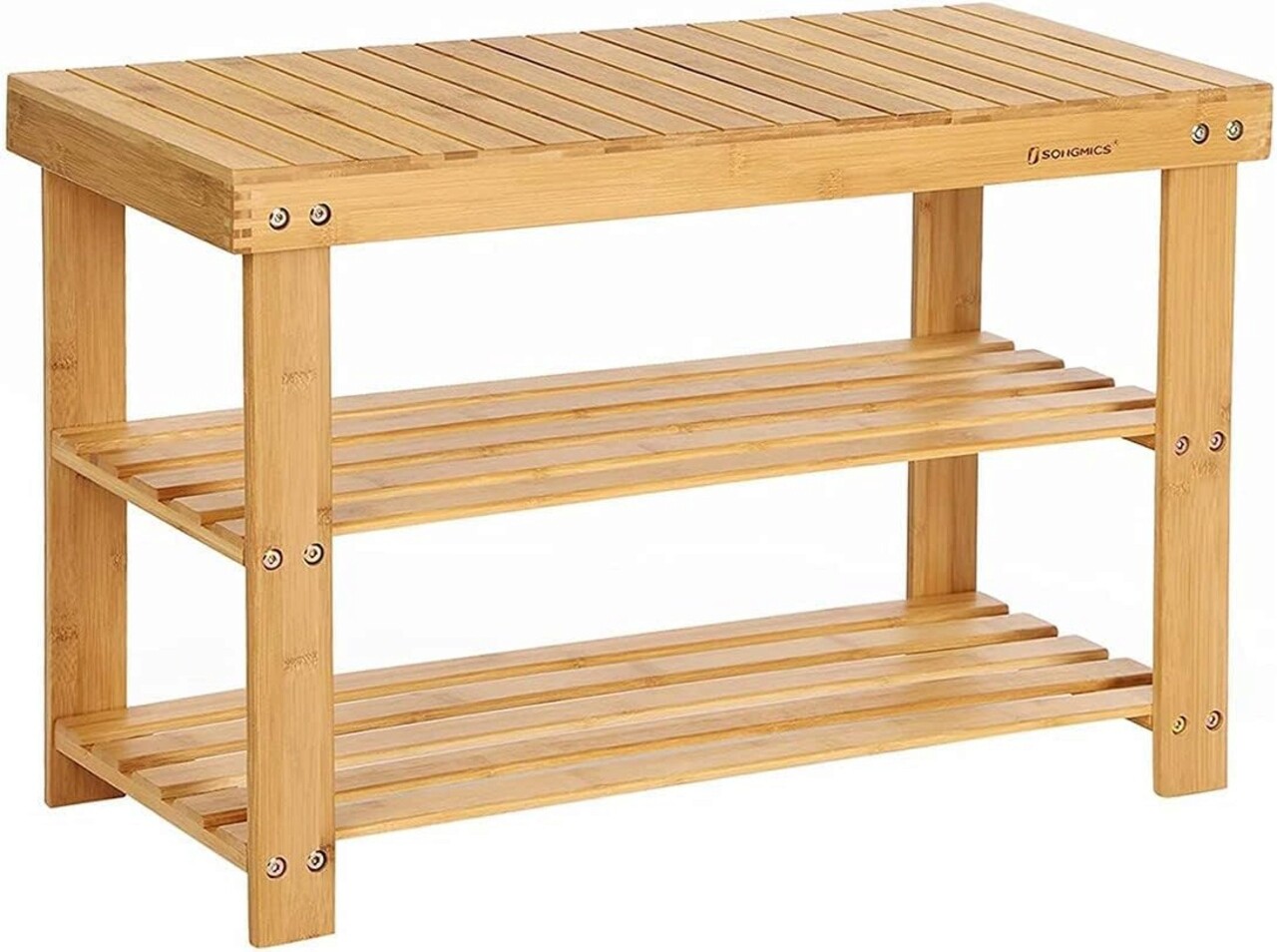 Raft de depozitare multifunctional Songmics, 70.1x28.7x45.3 cm, bambus, natural - imagine 7